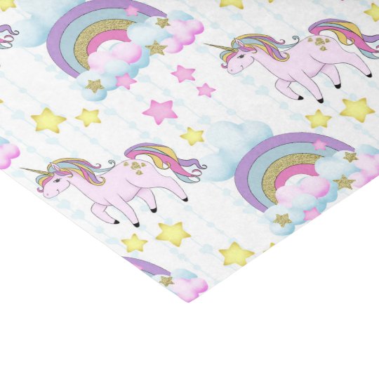 Fantasy unicorn tiled girls party tissue tissue paper | Zazzle.com