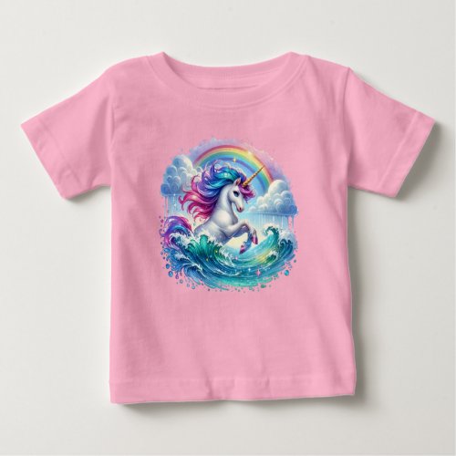 Fantasy Unicorn with Rainbow Baby T_Shirt
