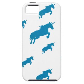 fantasy unicorns magical pattern white and blue Case-Mate iPhone case