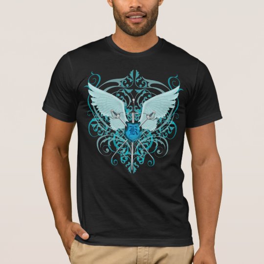 Fantasy Urban Winged Sword Crest Monogram T-Shirt