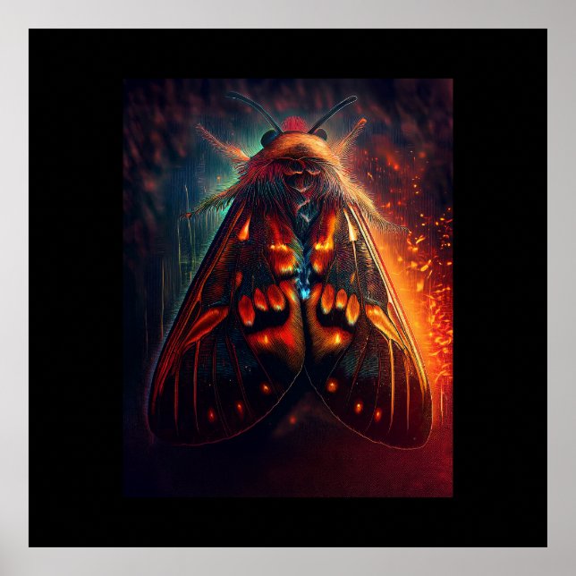 Fantasy Version Of A Clown Face Tiger Moth Poster (Front)