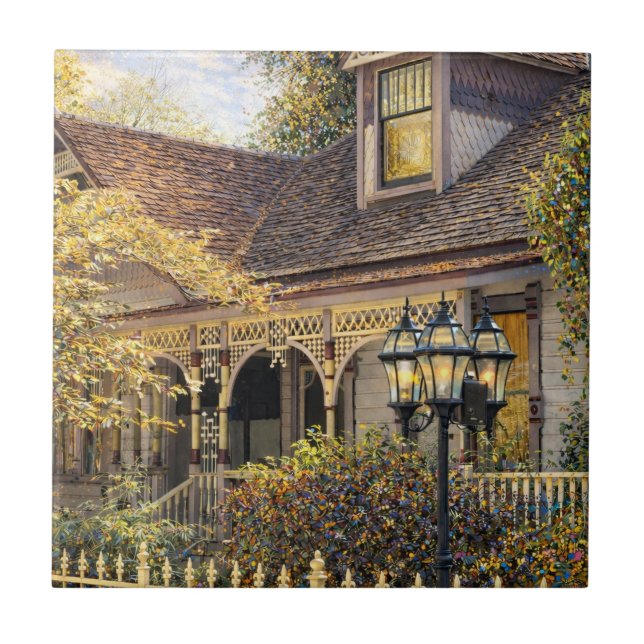 Fantasy Victorian Gingerbread I Ceramic Tile (Front)