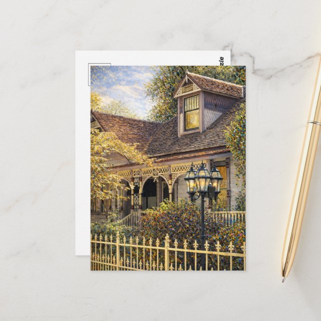Fantasy Victorian Gingerbread I Postcard (Front/Back In Situ)