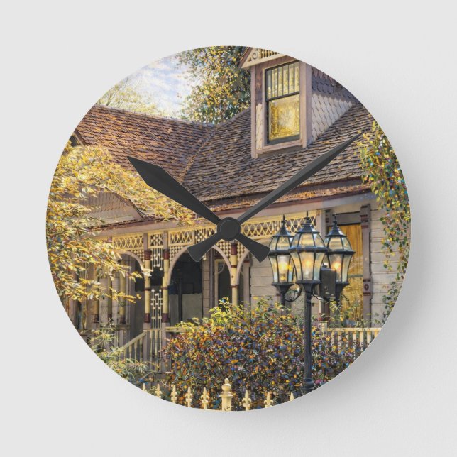 Fantasy Victorian Gingerbread I Round Clock (Front)
