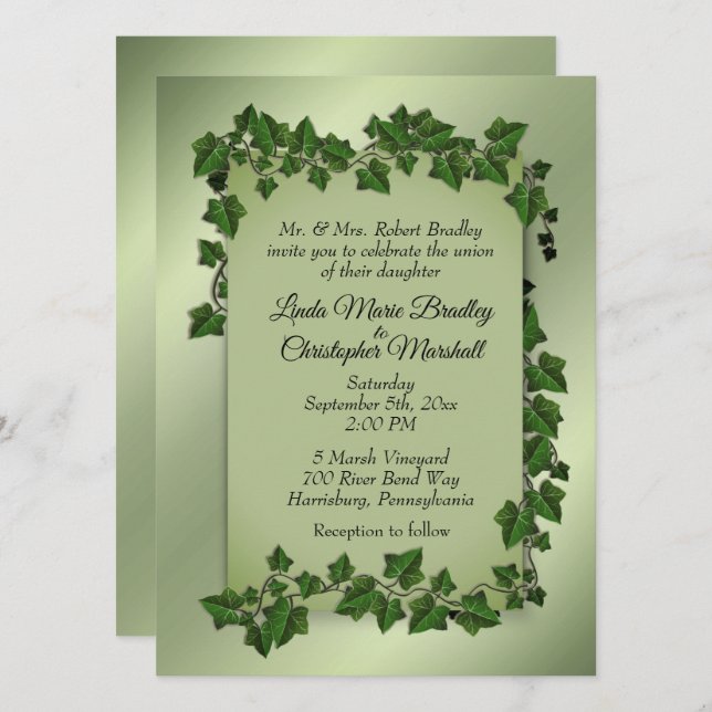 Fantasy Vines Wedding Invitation (Front/Back)