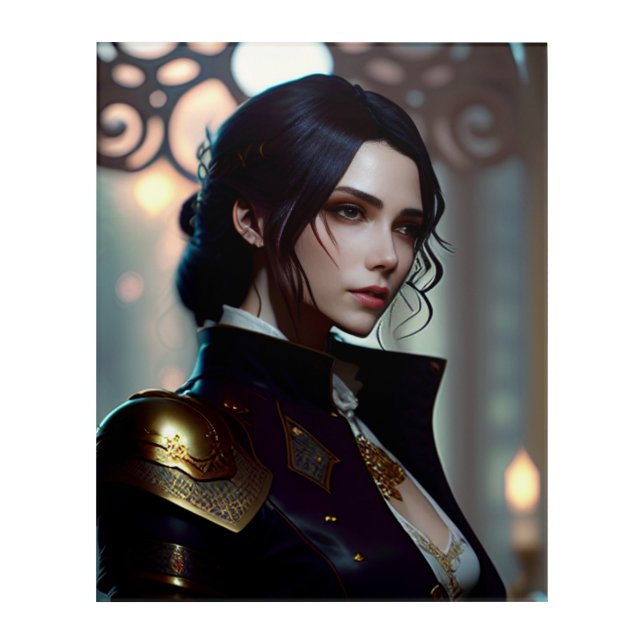 Fantasy warrior dark queen acrylic print (Front)