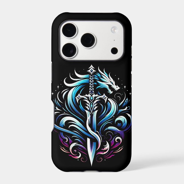 Fantasy Warrior Mystic Dragon Sword Flame Case-Mate iPhone Case (Back)