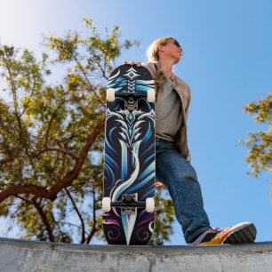 Fantasy Warrior Mystic Dragon Sword Flame Skateboard
