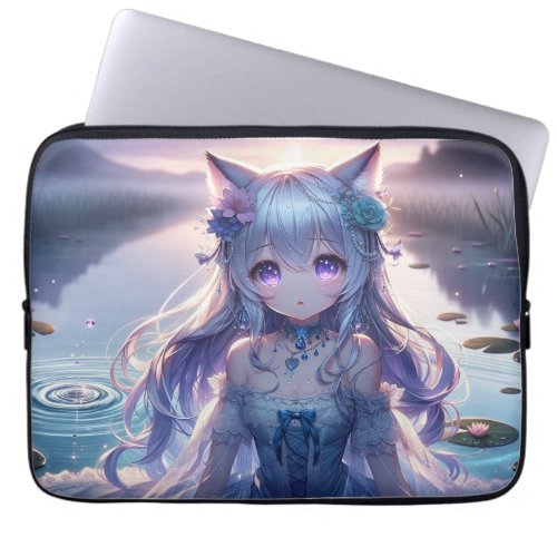 Fantasy Water Catgirl Anime Princess Laptop Sleeve