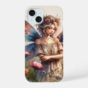 Fantasy Watercolor Fairy with Personalized Name iPhone 15 Case