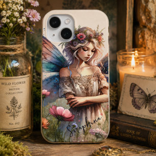 Fantasy Watercolor Fairy with Personalized Name iPhone 15 Case