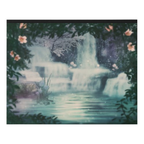 Fantasy Waterfall Cascade  Faux Canvas Print