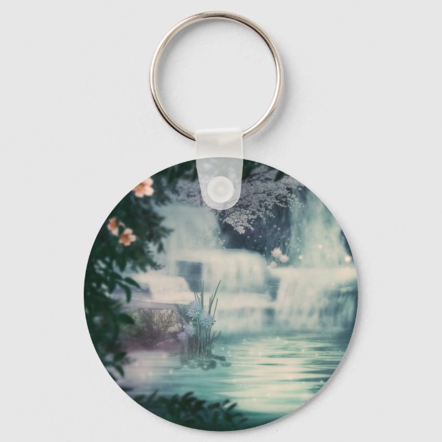 Fantasy Waterfall Cascade Keychain (Front)