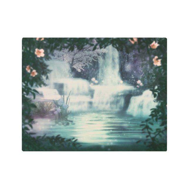 Fantasy Waterfall Cascade  Metal Print (Front)