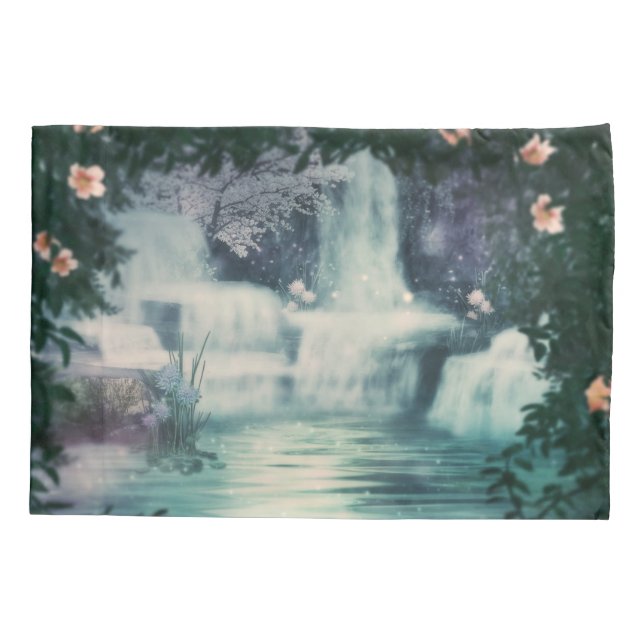 Fantasy Waterfall Cascade Pillow Case (Back)