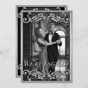 Fantasy Wedding Shiny Silver Classical Engagement Invitation