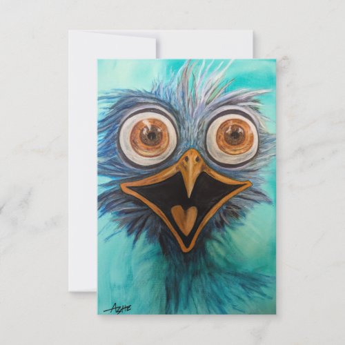 Fantasy Whimsical Bird Flat Thank You Card