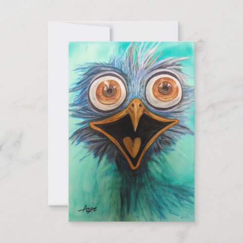 Fantasy Whimsical Bird Flat Thank You Card