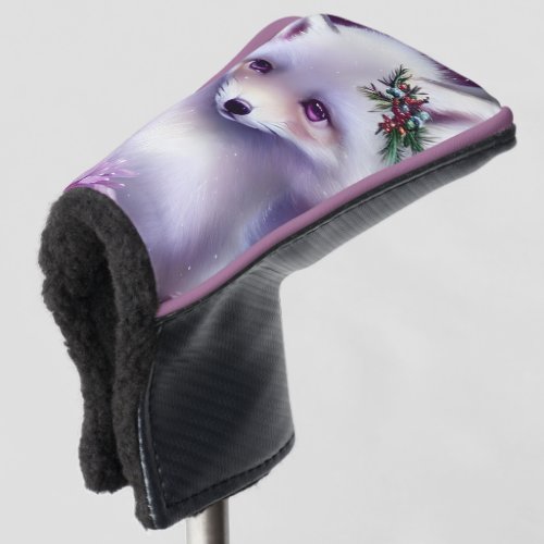 Fantasy White Baby Fox with Lavender Eyes Golf Head Cover