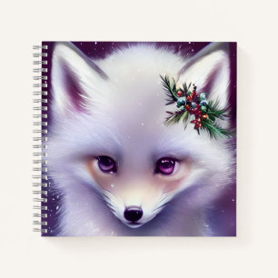 Fantasy White Baby Fox with Lavender Eyes Notebook