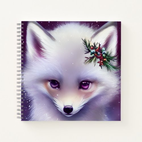 Fantasy White Baby Fox with Lavender Eyes Notebook