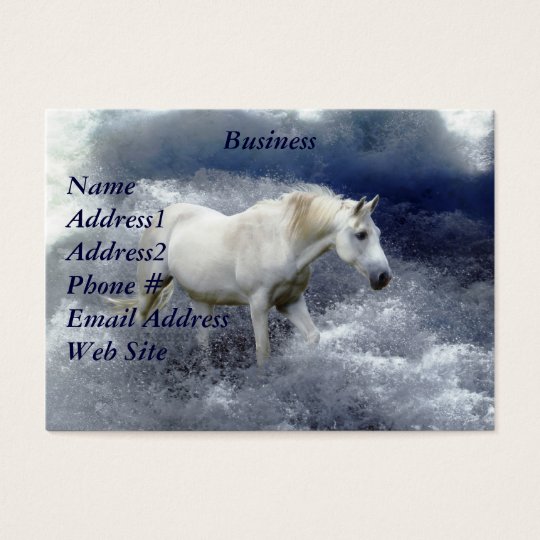Fantasy White Horse & Ocean Surf Business Card
