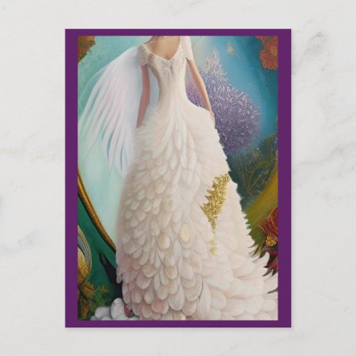 Fantasy White Peacock Wedding Dress Fashionista Po Postcard