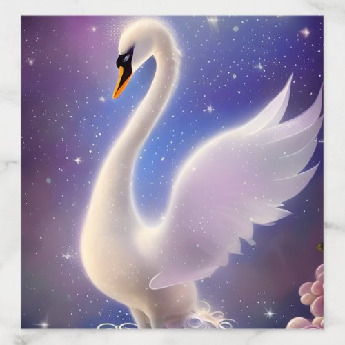Fantasy White Swan Painting Envelope Liner