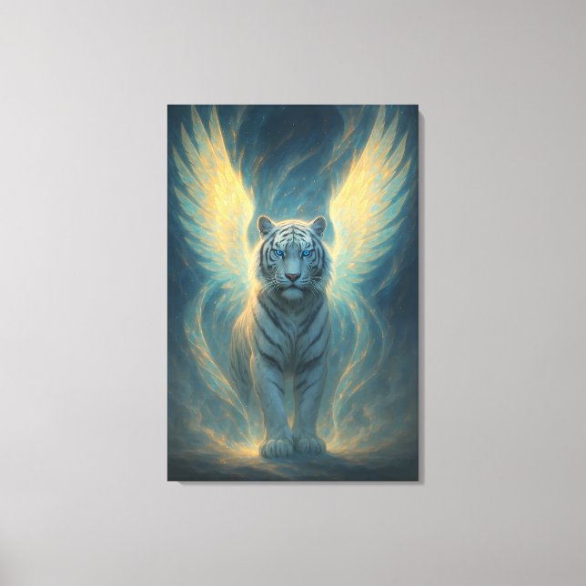 Fantasy White Tiger – Mystic Aura Series Canvas Print (Front)