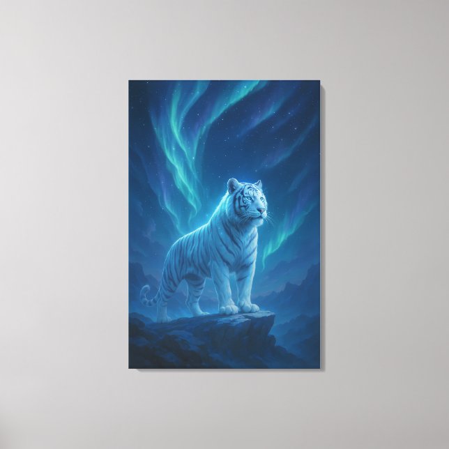 Fantasy White Tiger – Mystic Aura Series Canvas Print (Front)