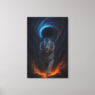 Fantasy White Tiger – Mystic Aura Series Canvas Print