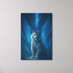 Fantasy White Tiger – Mystic Aura Series Canvas Print