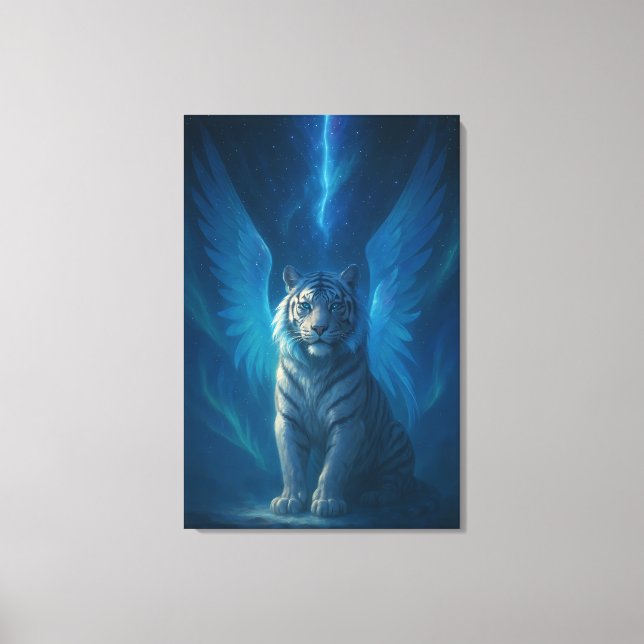 Fantasy White Tiger – Mystic Aura Series Canvas Print (Front)