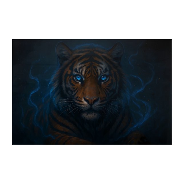Fantasy White Tiger – Mystic Aura Series | ManJian Acrylic Print (Front)