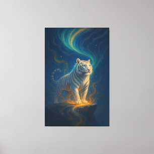 Fantasy White Tiger – Mystic Aura Series   ManJian Canvas Print