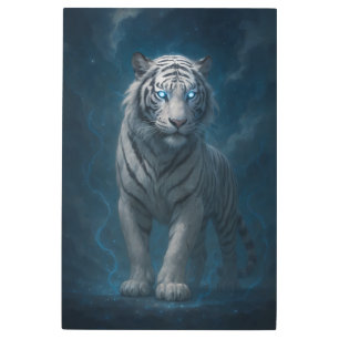 Fantasy White Tiger – Mystic Aura Series   ManJian Metal Print