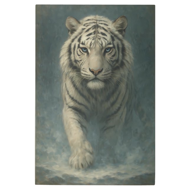 Fantasy White Tiger – Mystic Aura Series | ManJian Metal Print (Front)
