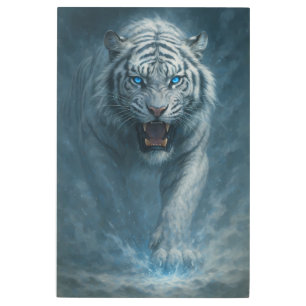 Fantasy White Tiger – Mystic Aura Series   ManJian Metal Print