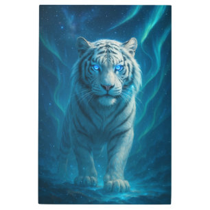 Fantasy White Tiger – Mystic Aura Series   ManJian Metal Print