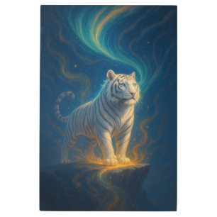Fantasy White Tiger – Mystic Aura Series   ManJian Metal Print