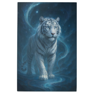 Fantasy White Tiger – Mystic Aura Series   ManJian Metal Print