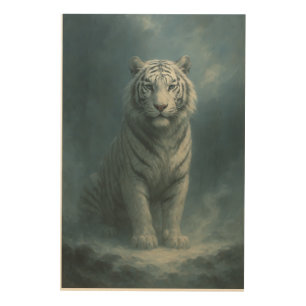 Fantasy White Tiger – Mystic Aura Series   ManJian Wood Wall Art