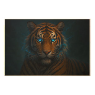 Fantasy White Tiger – Mystic Aura Series   ManJian Wood Wall Art