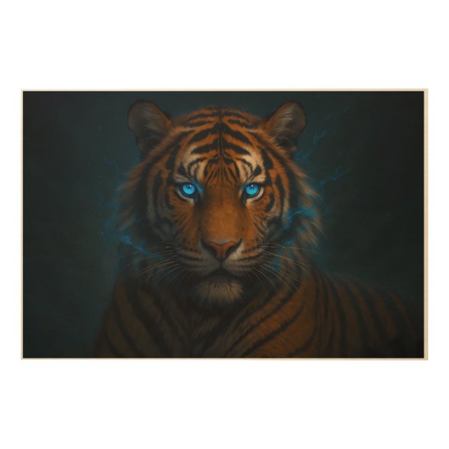 Fantasy White Tiger – Mystic Aura Series | ManJian Wood Wall Art (Front)