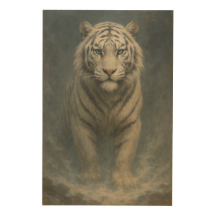 Fantasy White Tiger – Mystic Aura Series   ManJian Wood Wall Art