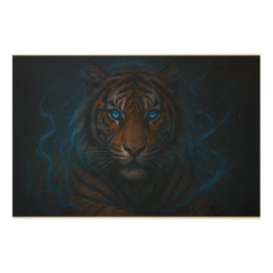 Fantasy White Tiger – Mystic Aura Series   ManJian Wood Wall Art