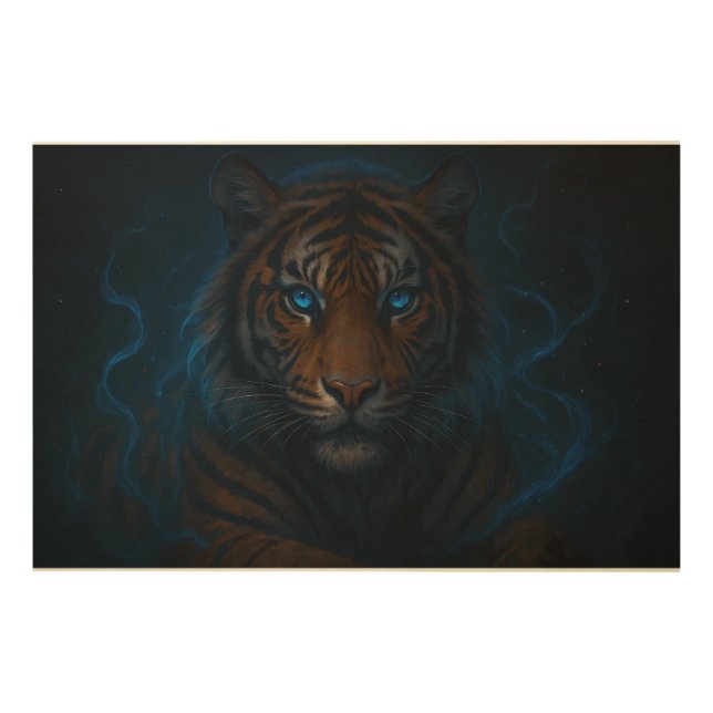 Fantasy White Tiger – Mystic Aura Series | ManJian Wood Wall Art (Front)