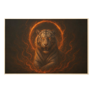 Fantasy White Tiger – Mystic Aura Series | ManJian Wood Wall Art
