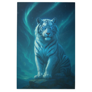 Fantasy White Tiger – Mystic Aura Series Metal Print
