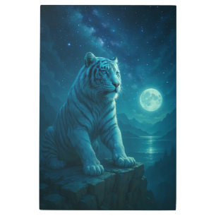Fantasy White Tiger – Mystic Aura Series Metal Print